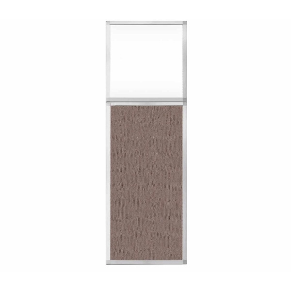 Versare Hush Panel Configurable Cubicle Partition 2' x 6' W/ Window Latte Fabric Clear Window 1852213-2 - main